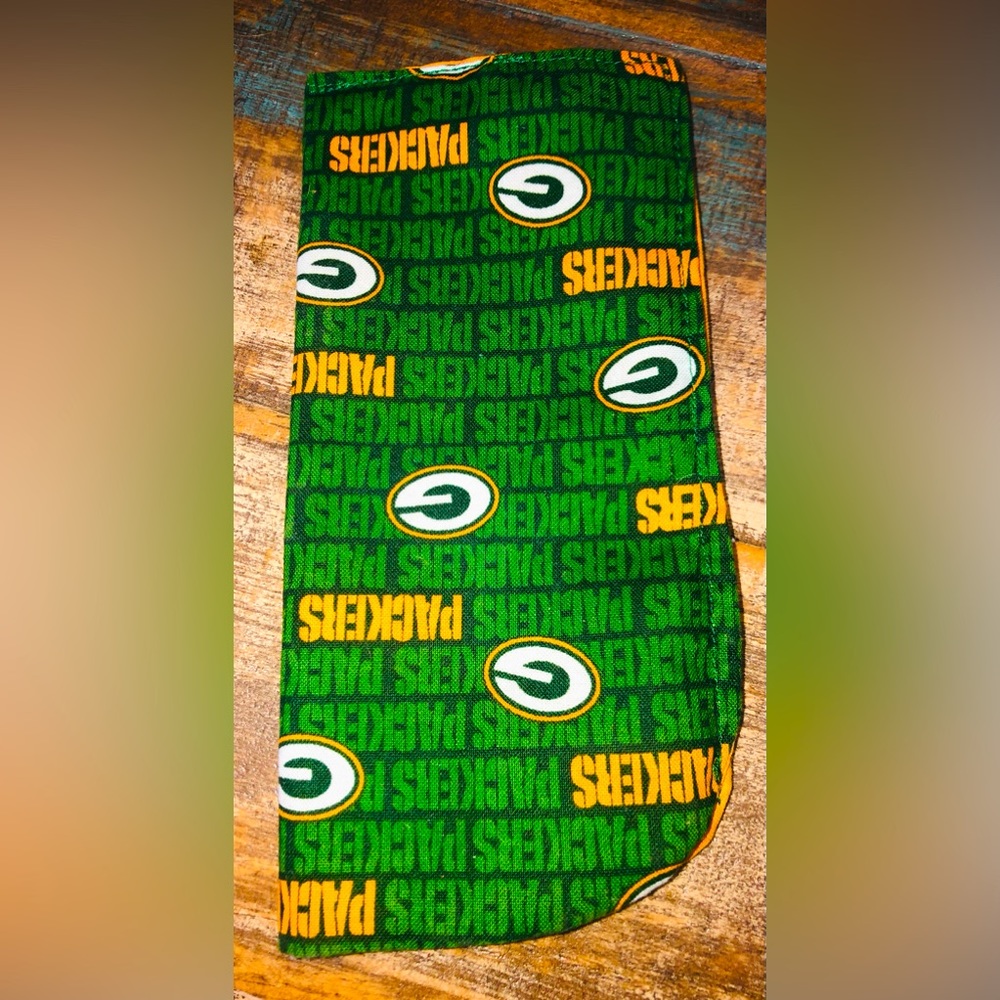 GREEN BAY PACKERS Logo Eye Glass/Sunglass Soft,Fabric, Handmade, Case.